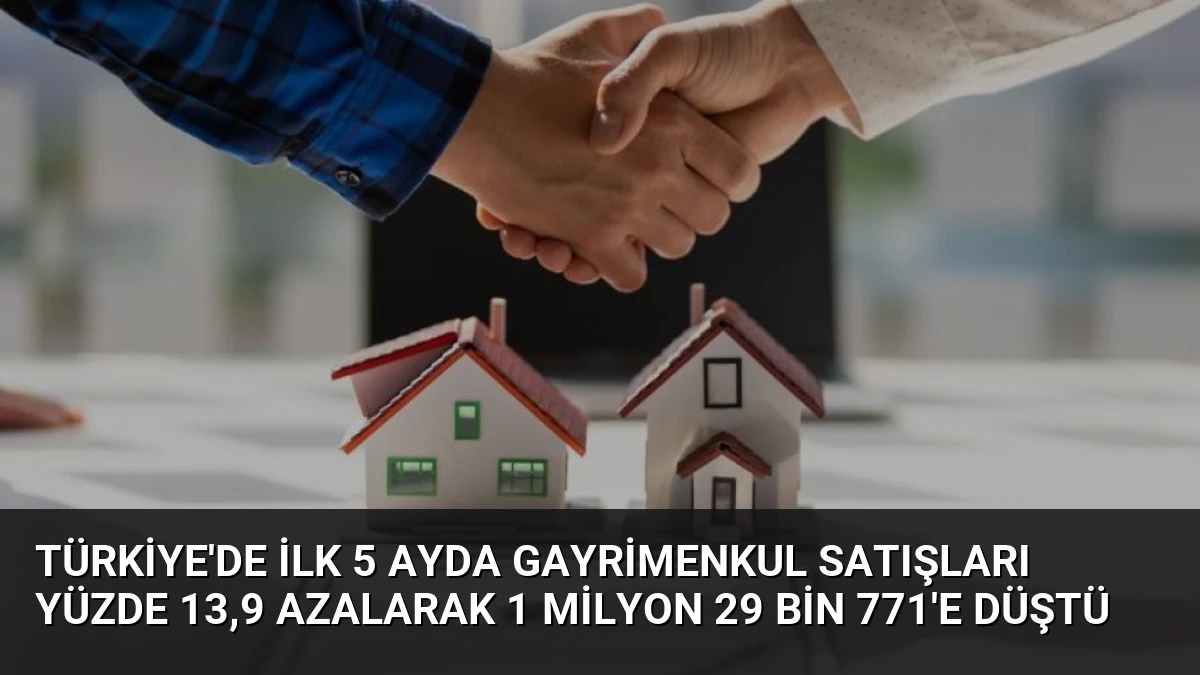 Türkiye’de İlk 5 Ayda Gayrimenkul Satışları Yüzde 13,9 Azalarak 1 Milyon 29 Bin 771’e Düştü
